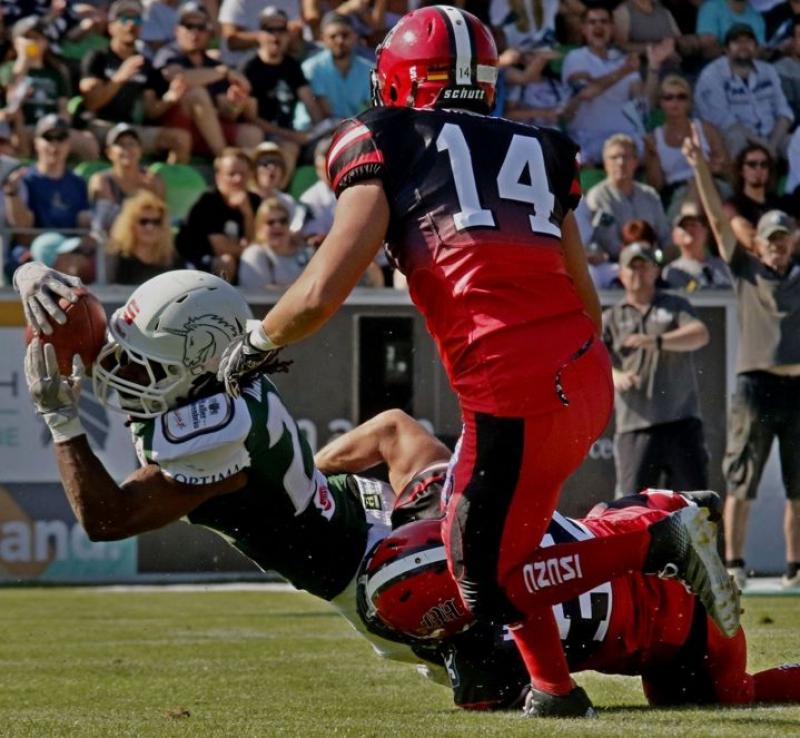 Ein hei&szlig;er Tag und ein Footballspiel bei den Einh&ouml;rnern in Schw&auml;bisch Hall